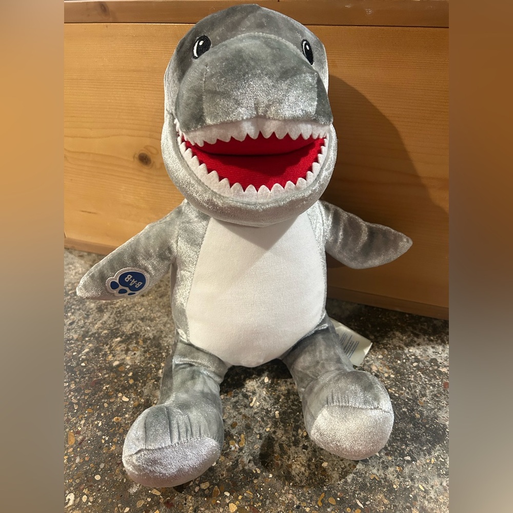 Build A Bear Gray Shark Plush Toy